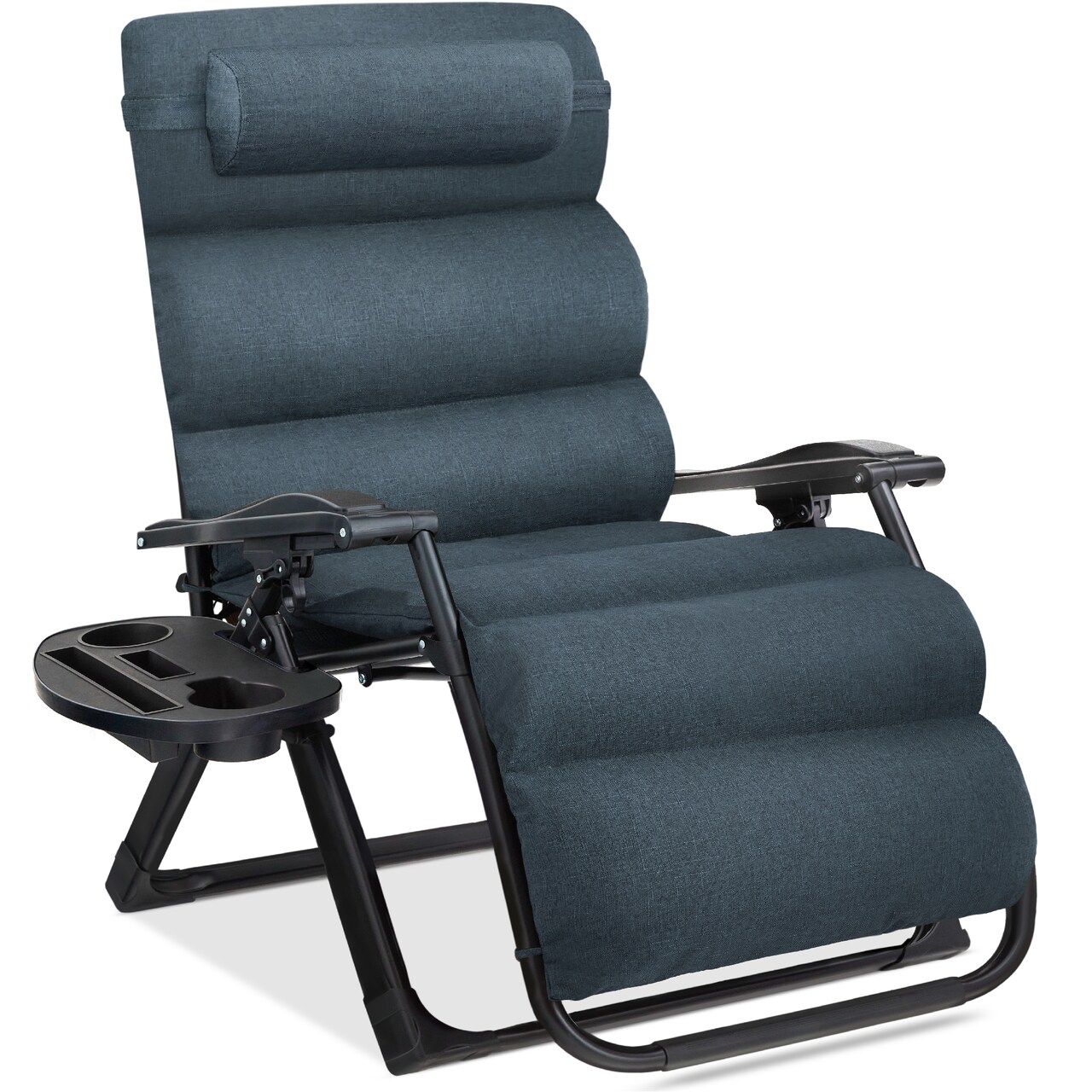 Best Choice Products Oversized Zero Gravity Chair, Folding Recliner w/ Removable Cushion, Side Tray